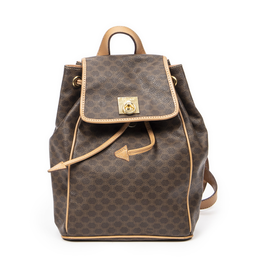 Celine Drawstring Flap Backpack